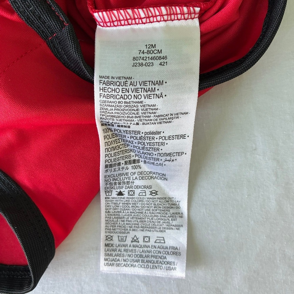Nike Dri-FIT Baby Bodysuit Red Black Nothin But Naps Long Sleeve 12M J238-023 - Picture 3 of 16